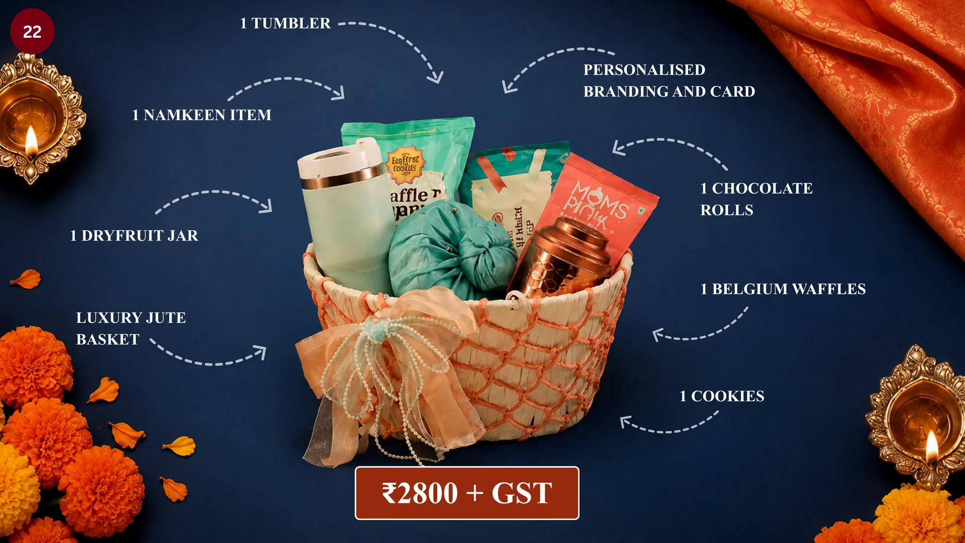 LUXURY JUTE BASKET WITH TUMBLER HAMPER media 2
