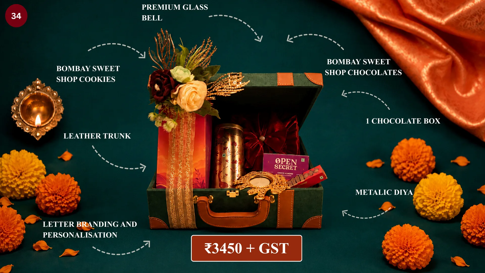 GREEN LEATHER TRUNK HAMPER media 2